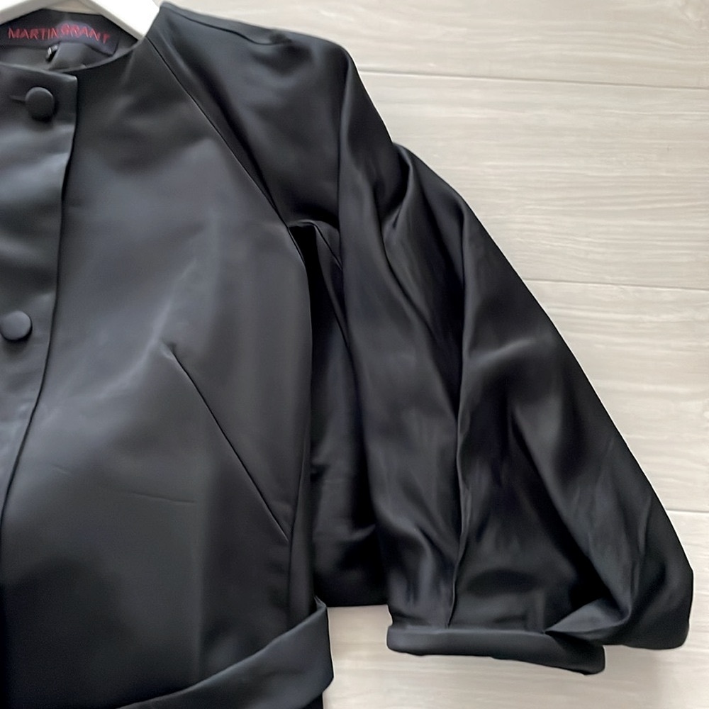 Martin Grant Paris Black Wing Back Dress Coat - Picture 6 of 15